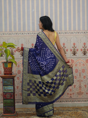 Buy Bandhani Saree With Zari Weaving Border Tanmira