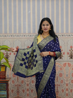 Buy Bandhani Saree With Zari Weaving Border Tanmira
