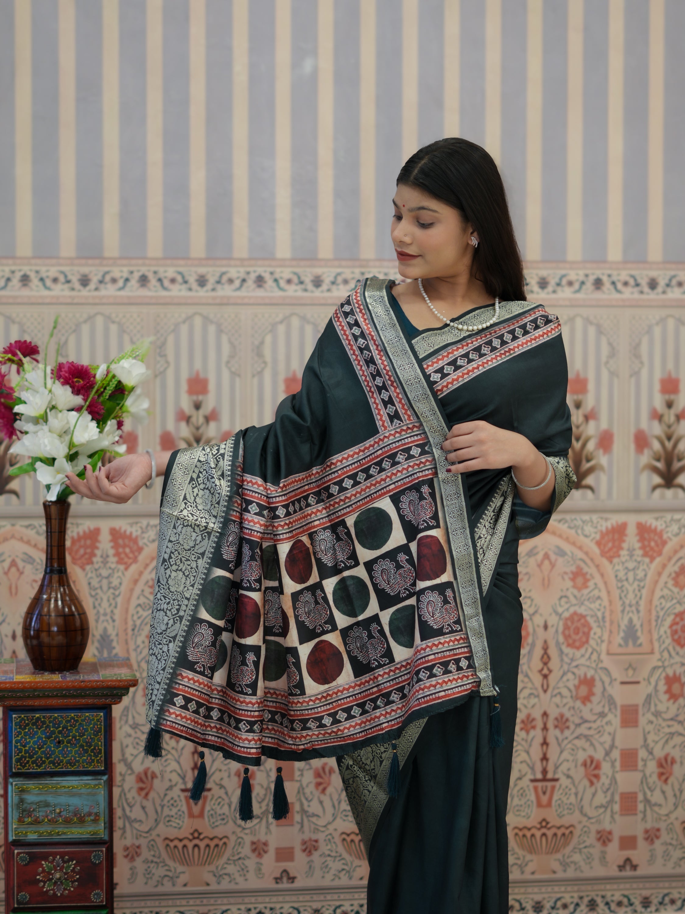 Buy Upada Silk with Banarasi Style Saree Tanmira