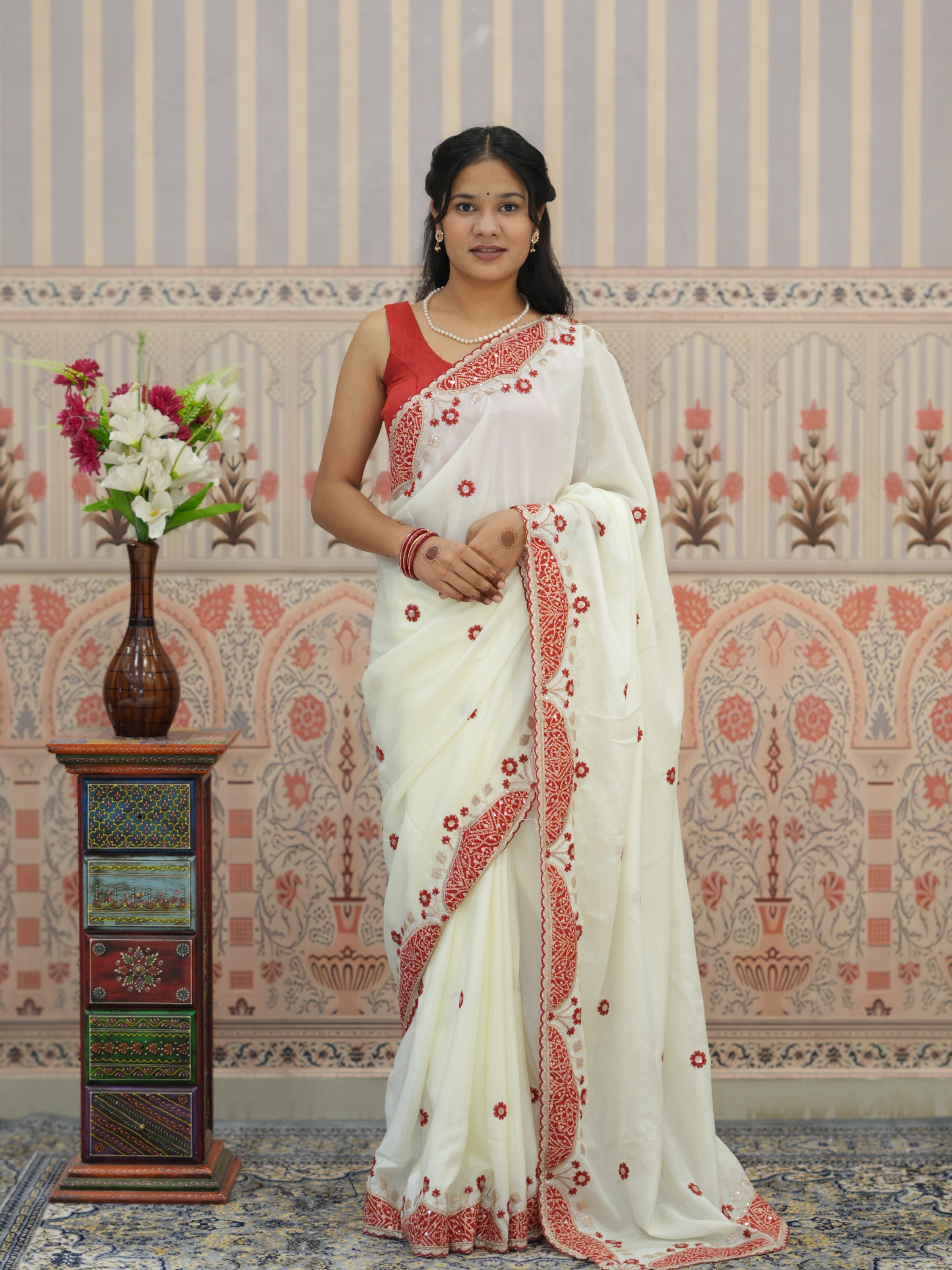 Tanmira Festive Special Crepe Silk Designer Saree with Tari Work SWA