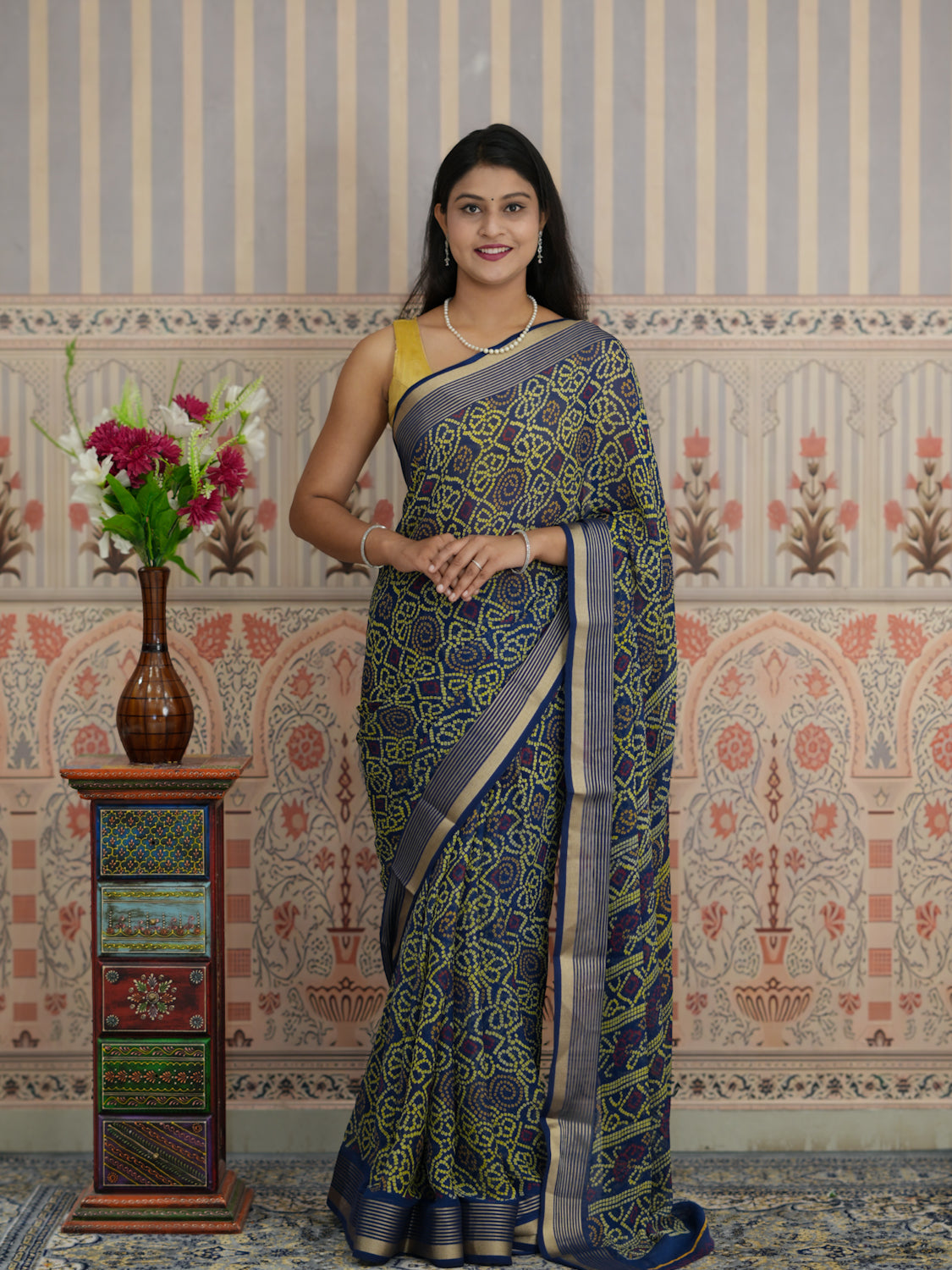 Buy Bandhani Style Saree Tanmira
