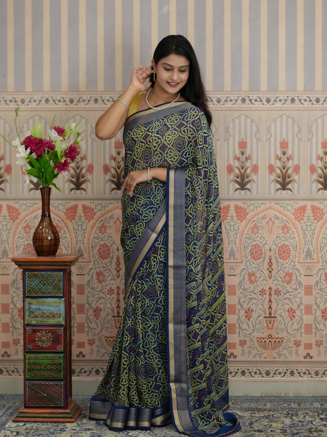 Buy Bandhani Style Saree Tanmira