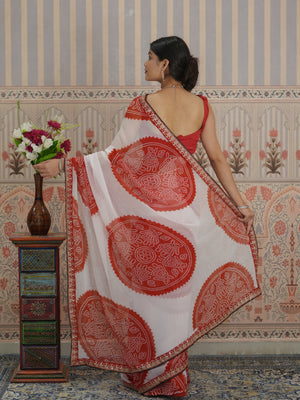 Buy New Premium Bandhani Saree Fine Tari Work Detailing Tanmira