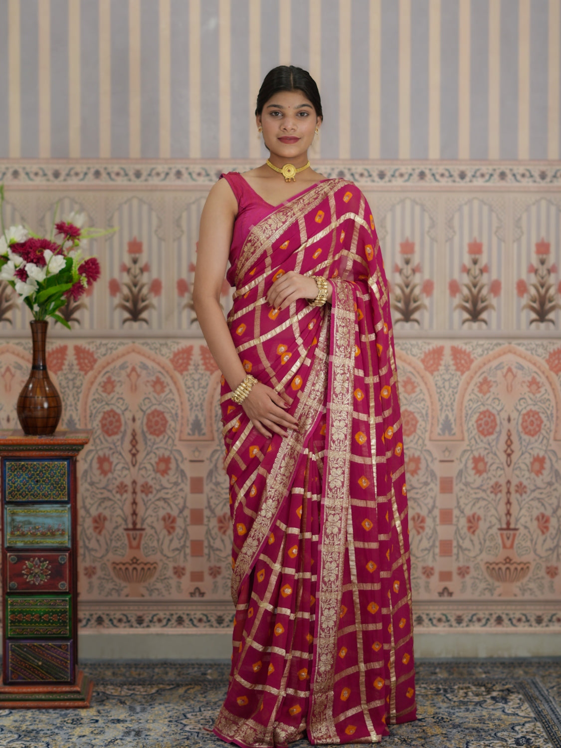 Tanmira Lightweight Casual Georgette Saree in Bandhani Style CHAND