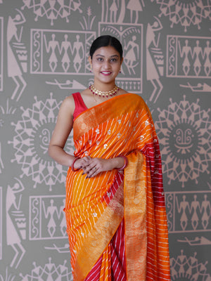 Buy New Premium Leheriya Saree With Hand Gota Patti Work Tanmira