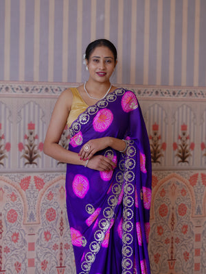 Buy New Festive Bandhani Style Saree with Pattern Work Tanmira