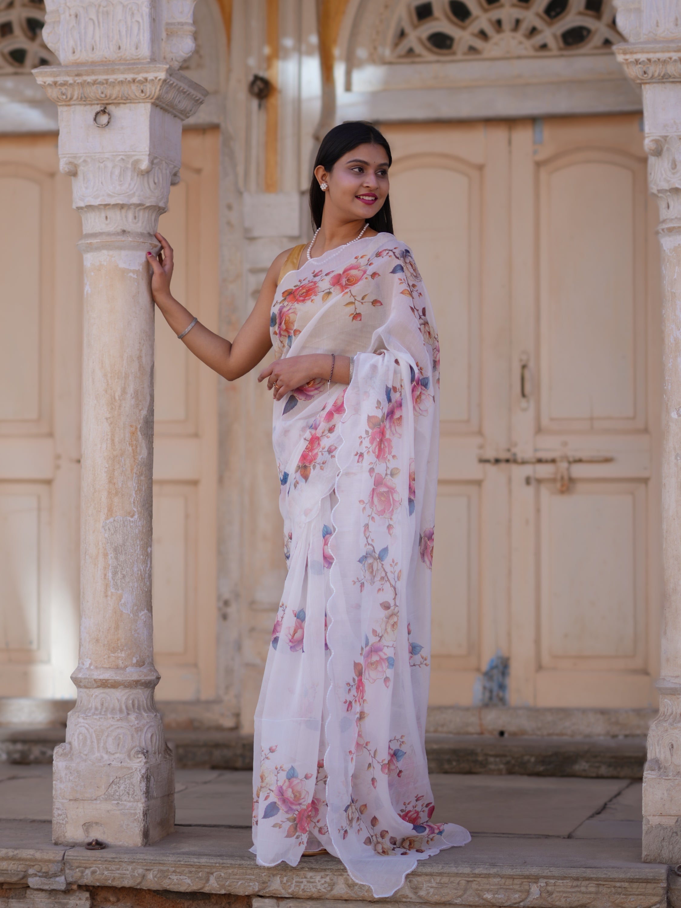 Tanmira New Casual Elegance Cotton Silk Printed Saree with Blouse STL