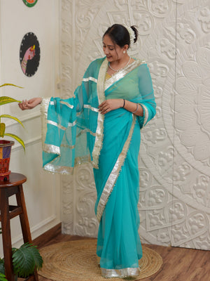 Buy New Premium Saree with Rich Gota Border Work Tanmira