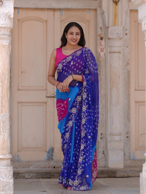 Buy Bandhani Saree With Festive Wear Tanmira Image 1