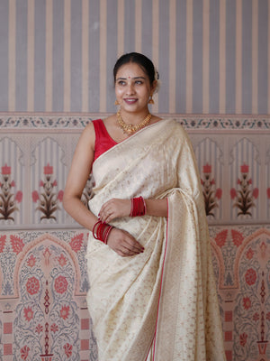 Buy Banarasi Pattern Saree With Dola Silk Tanmira Image 3