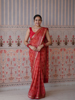 Buy Bandhani Style Saree Tanmira