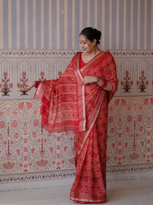 Buy Bandhani Style Saree Tanmira