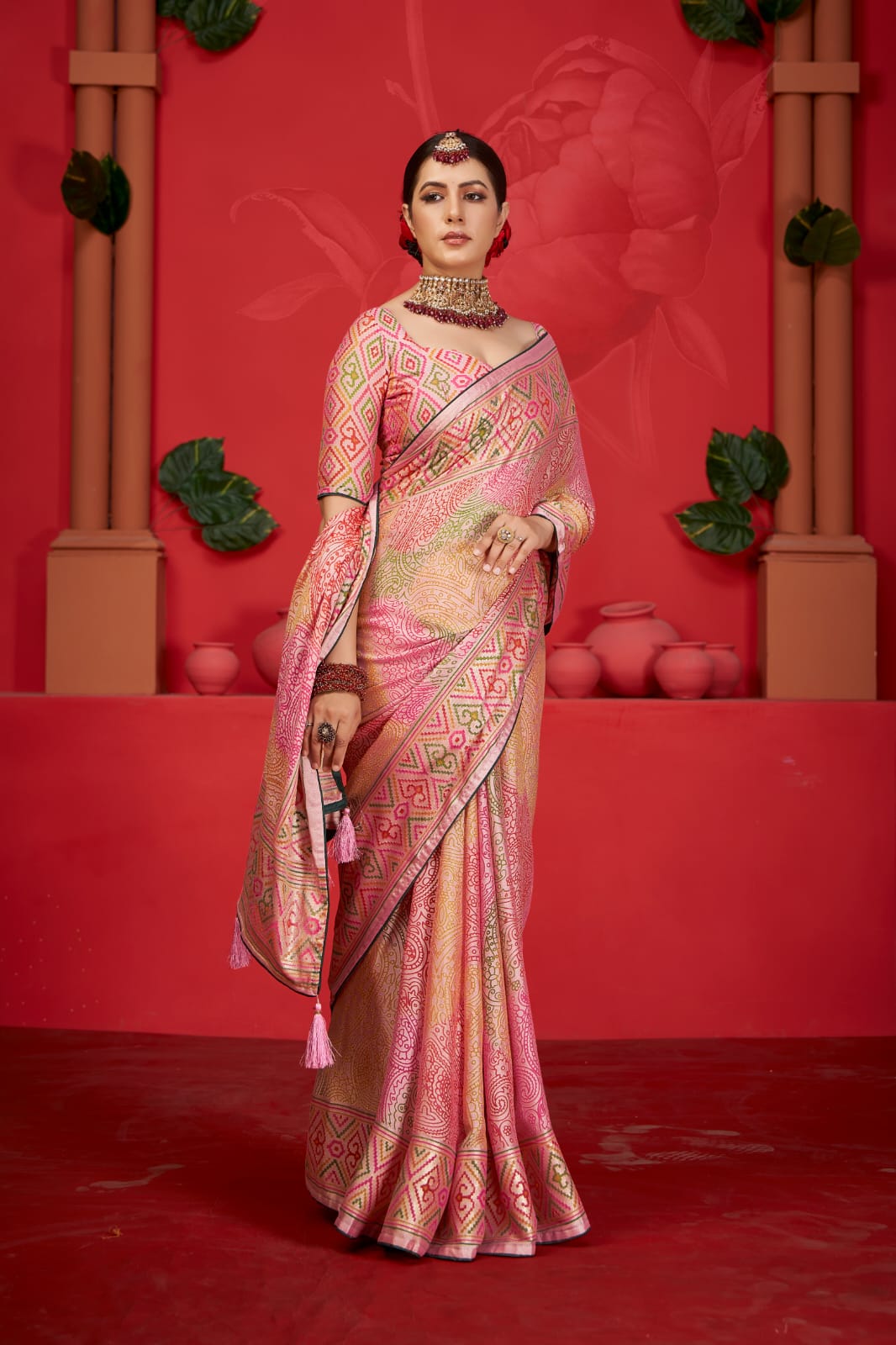 Tanmira New Launch Brosso Weaving Light weight saree Fancy Patola Border Saree STR