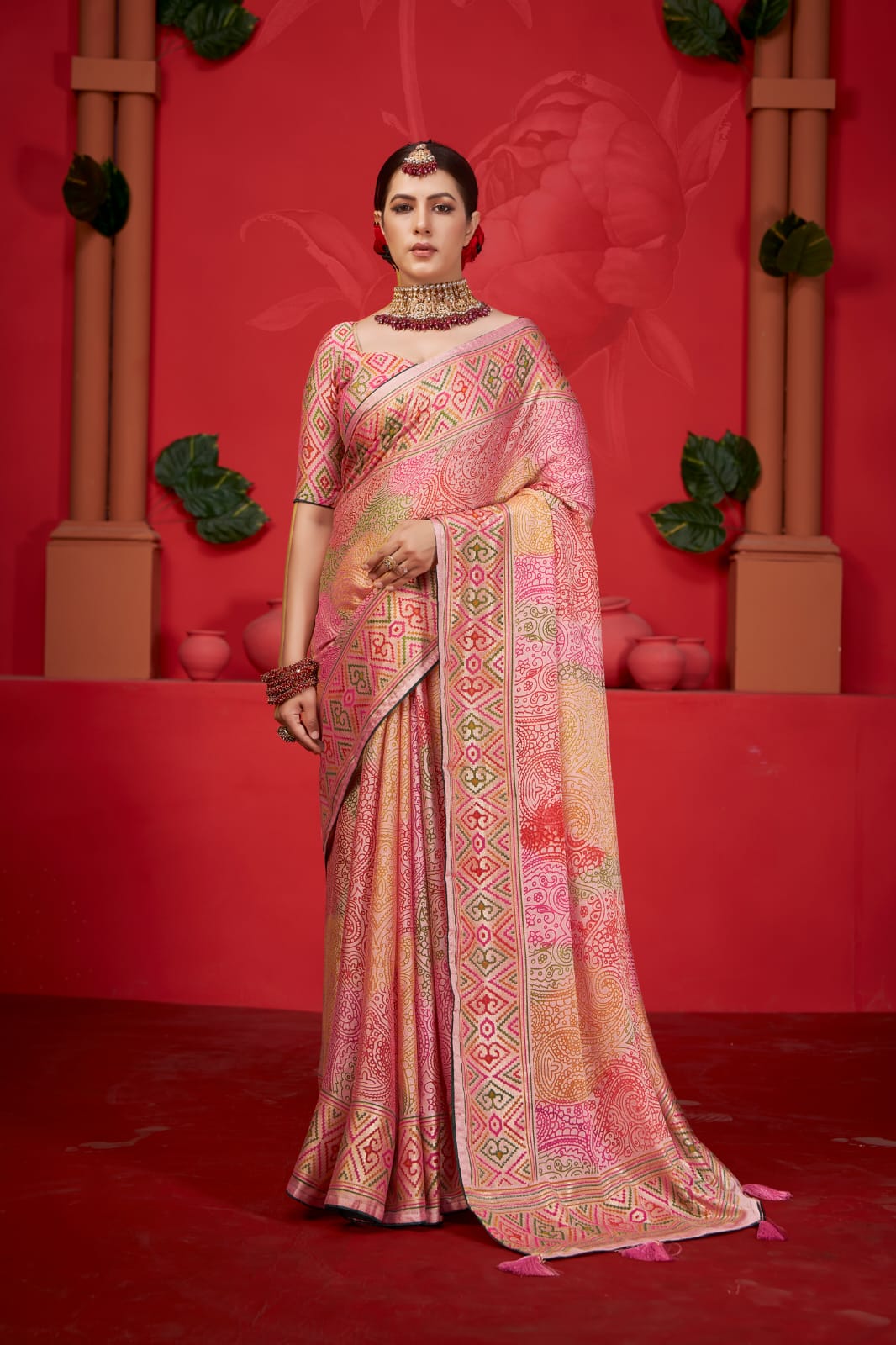 Tanmira New Launch Brosso Weaving Light weight saree Fancy Patola Border Saree STR