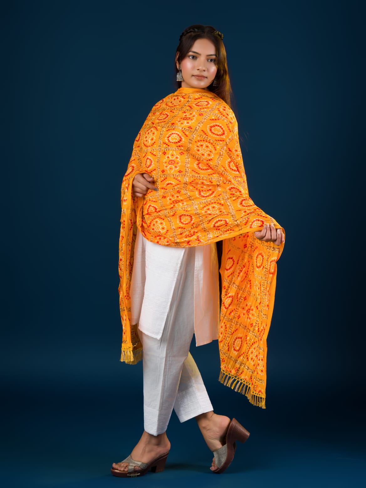 Tanmira New Chinon Silk Bandhani Print Dupatta RAY