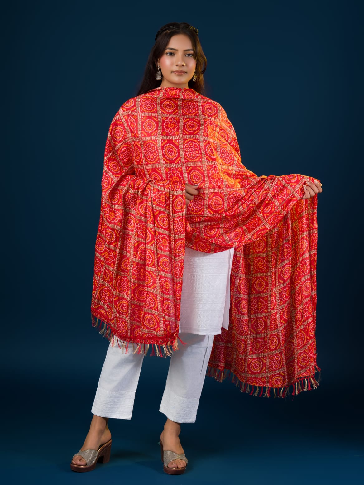 Tanmira New Chinon Silk Bandhej Dupatta RAY