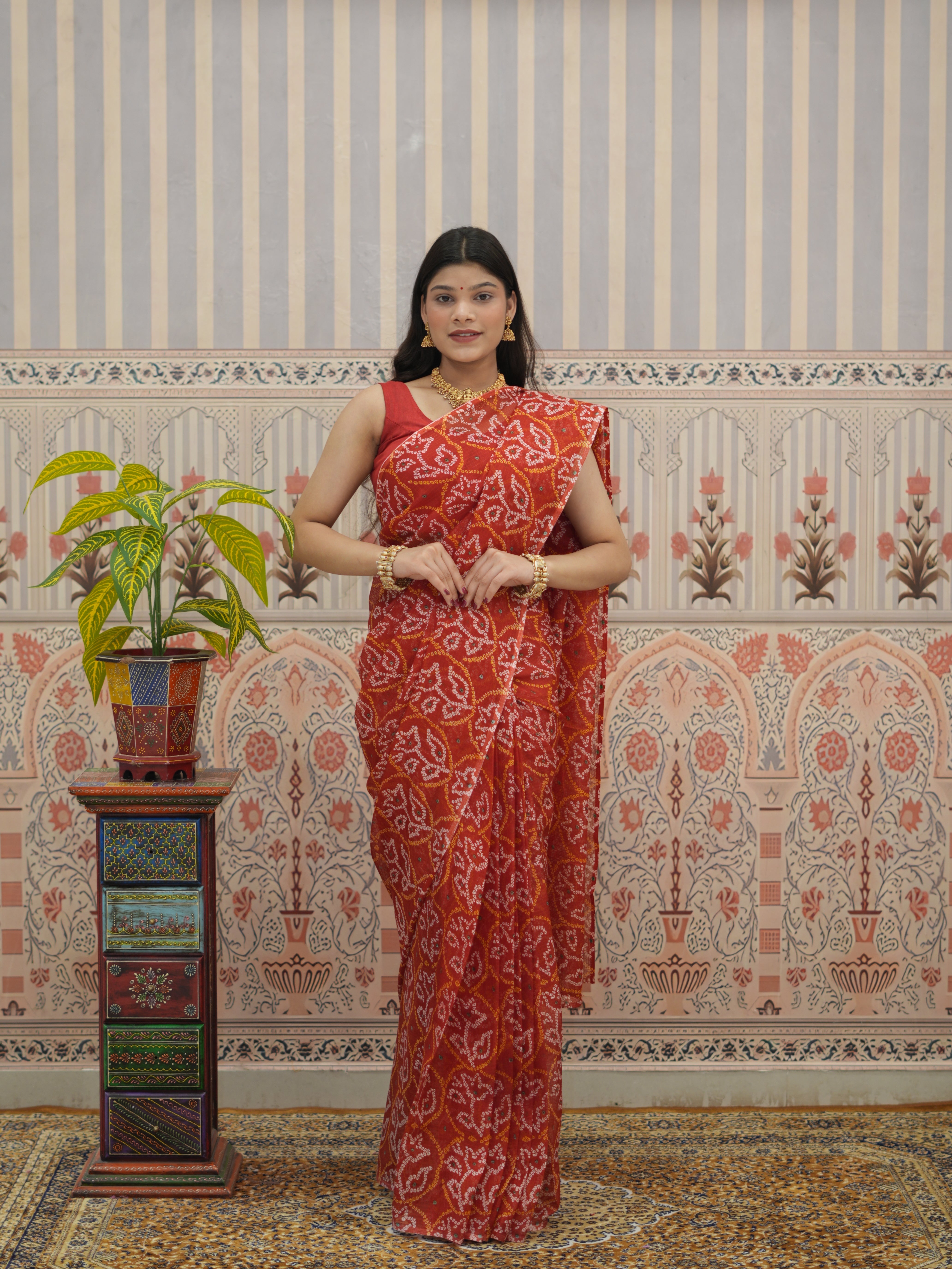 Tanmira Elegant Kota Doriya Bandhani Style Saree Casual Wear SWA