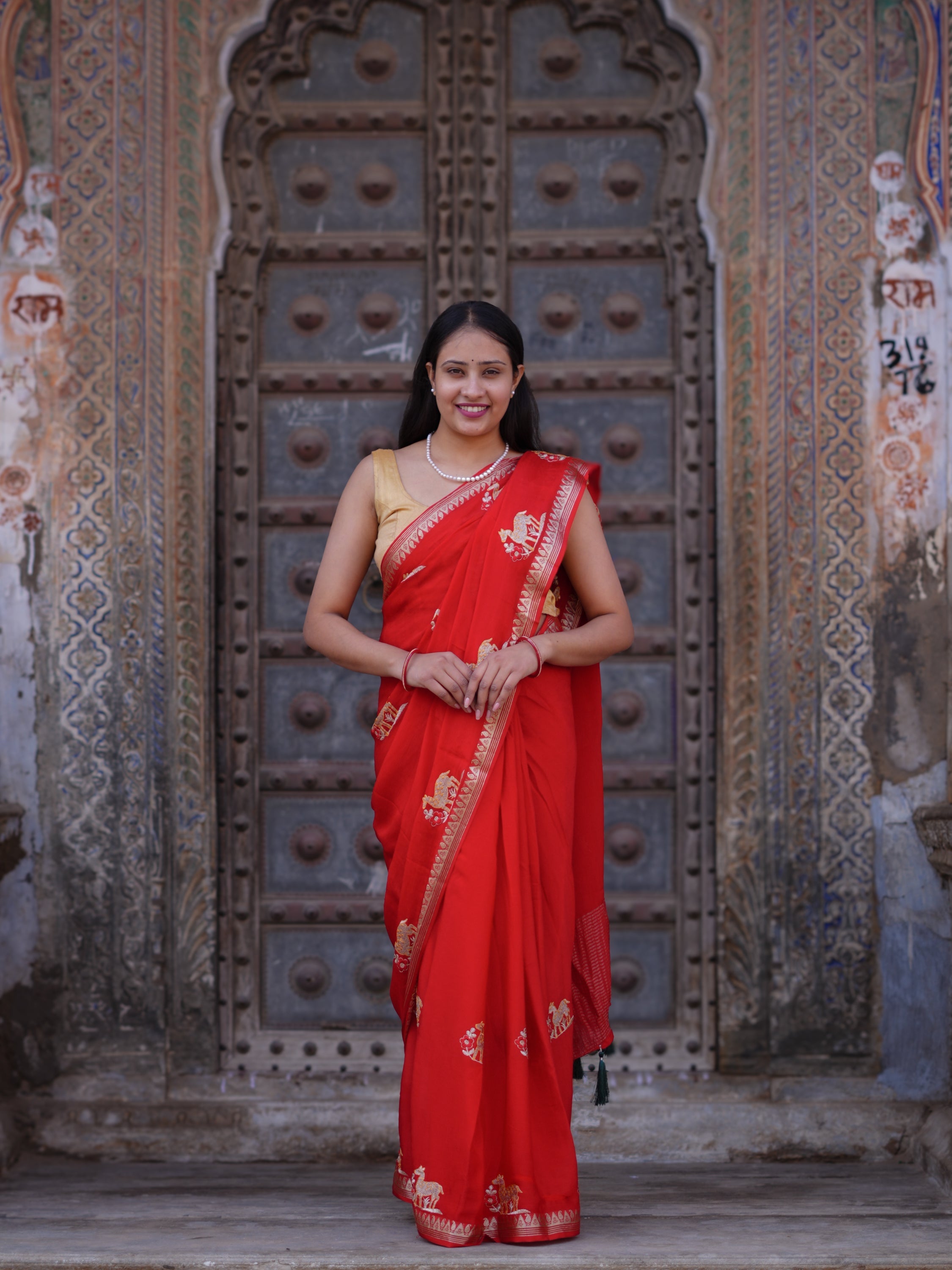 Tanmira New Luxury Chinon Designer Saree with Fine Hand Embroidery RB