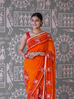 Buy New Premium Bandhani Style Saree With Festive Ware Tanmira