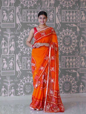Buy New Premium Bandhani Style Saree With Festive Ware Tanmira