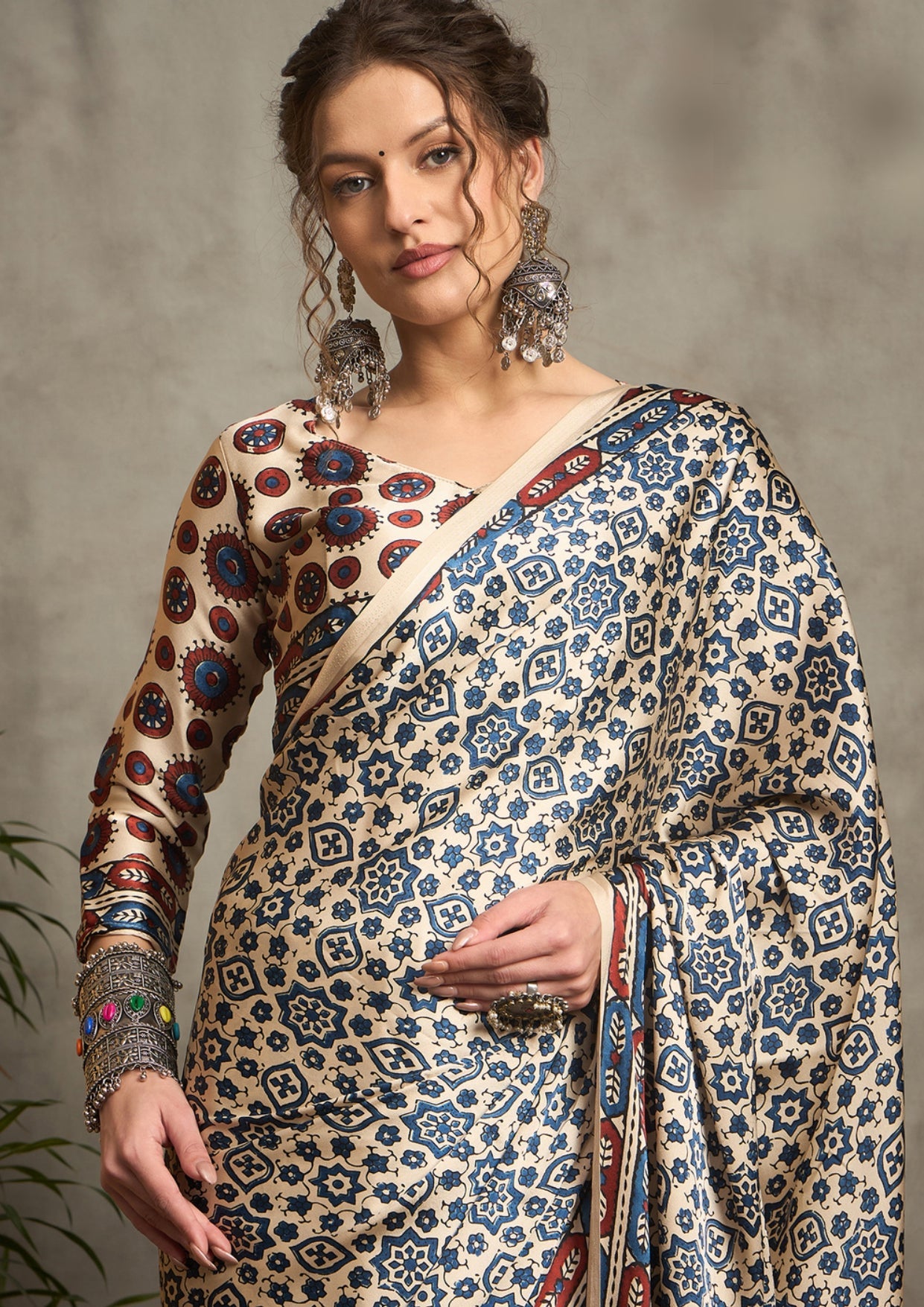 Tanmira New Latest Beautiful Silk Ajrak Print Party Wear Saree APL