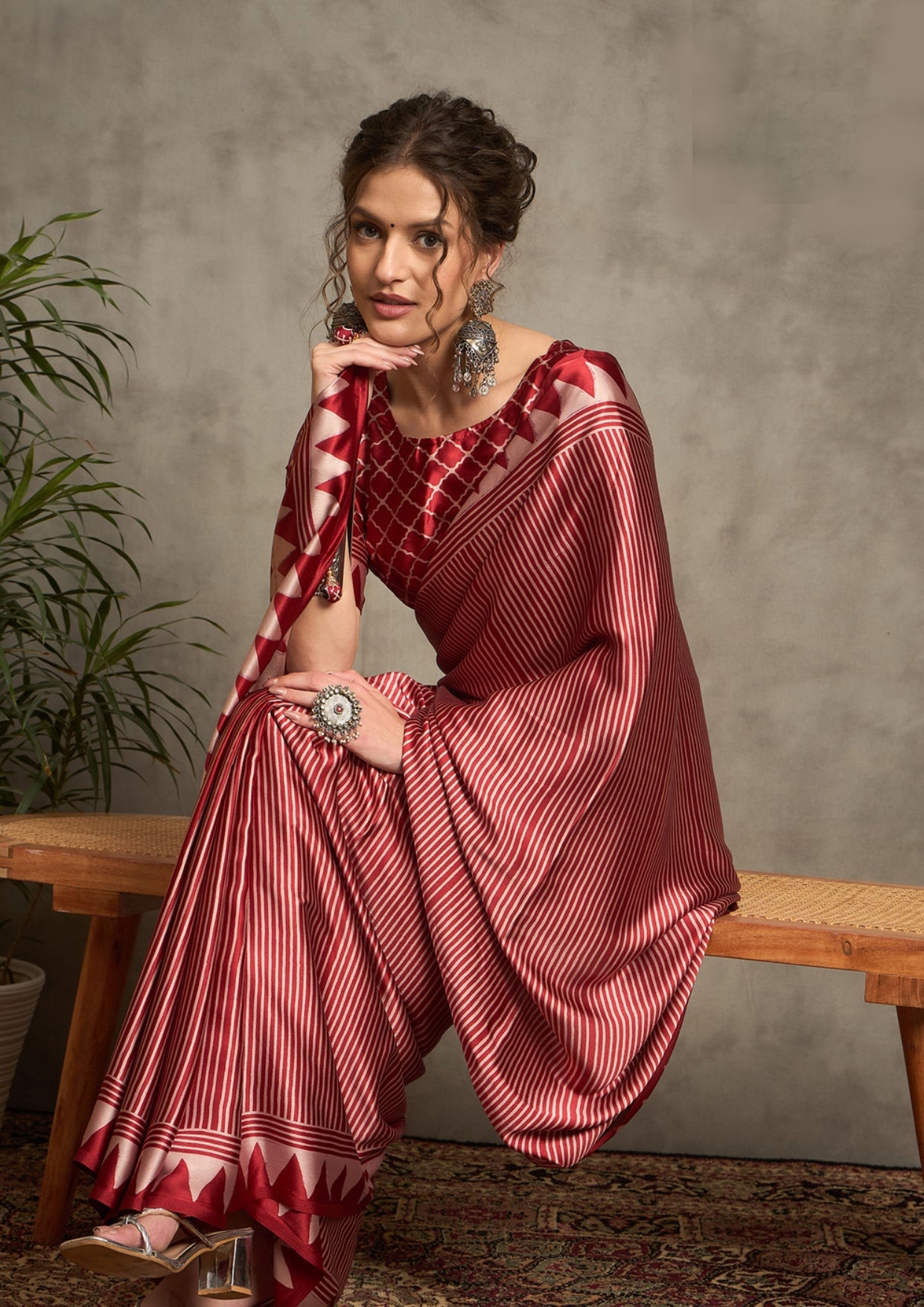 Tanmira New launch Silk Ajrak Print Party wear Saree APL