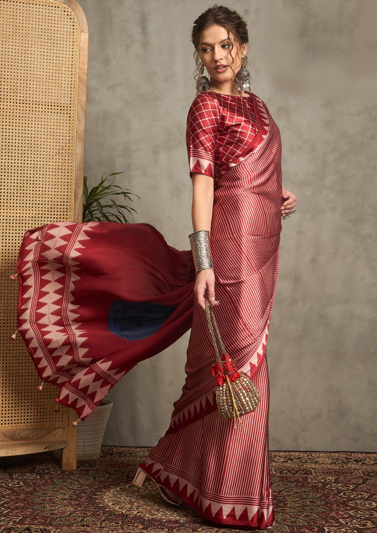 Tanmira New launch Silk Ajrak Print Party wear Saree APL