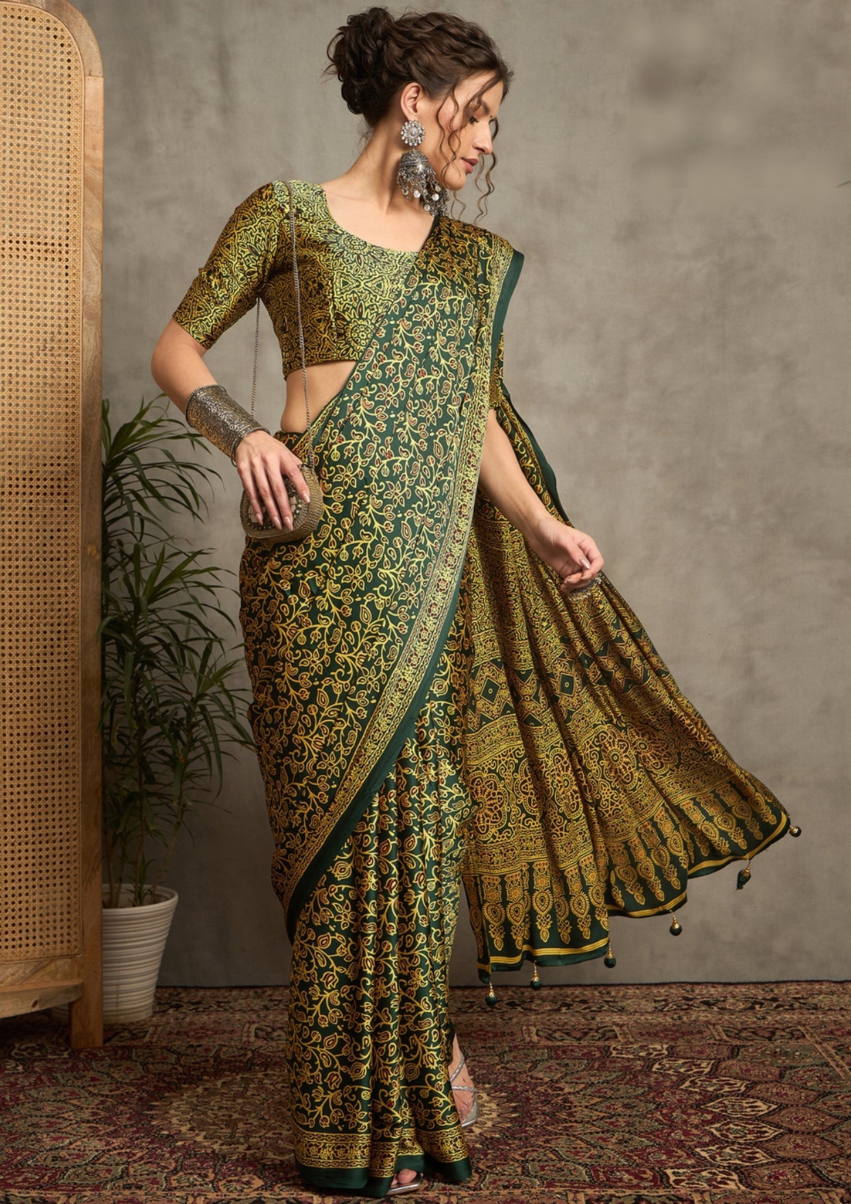 Tanmira New Silk Ajrak Print Party wear Saree APL