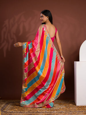 Silk Bollywood Style With Gotapatti Work Saree for festivals season
