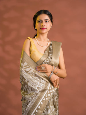 By Printed Saree With Zari border