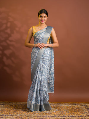 By Printed Style With Zari border