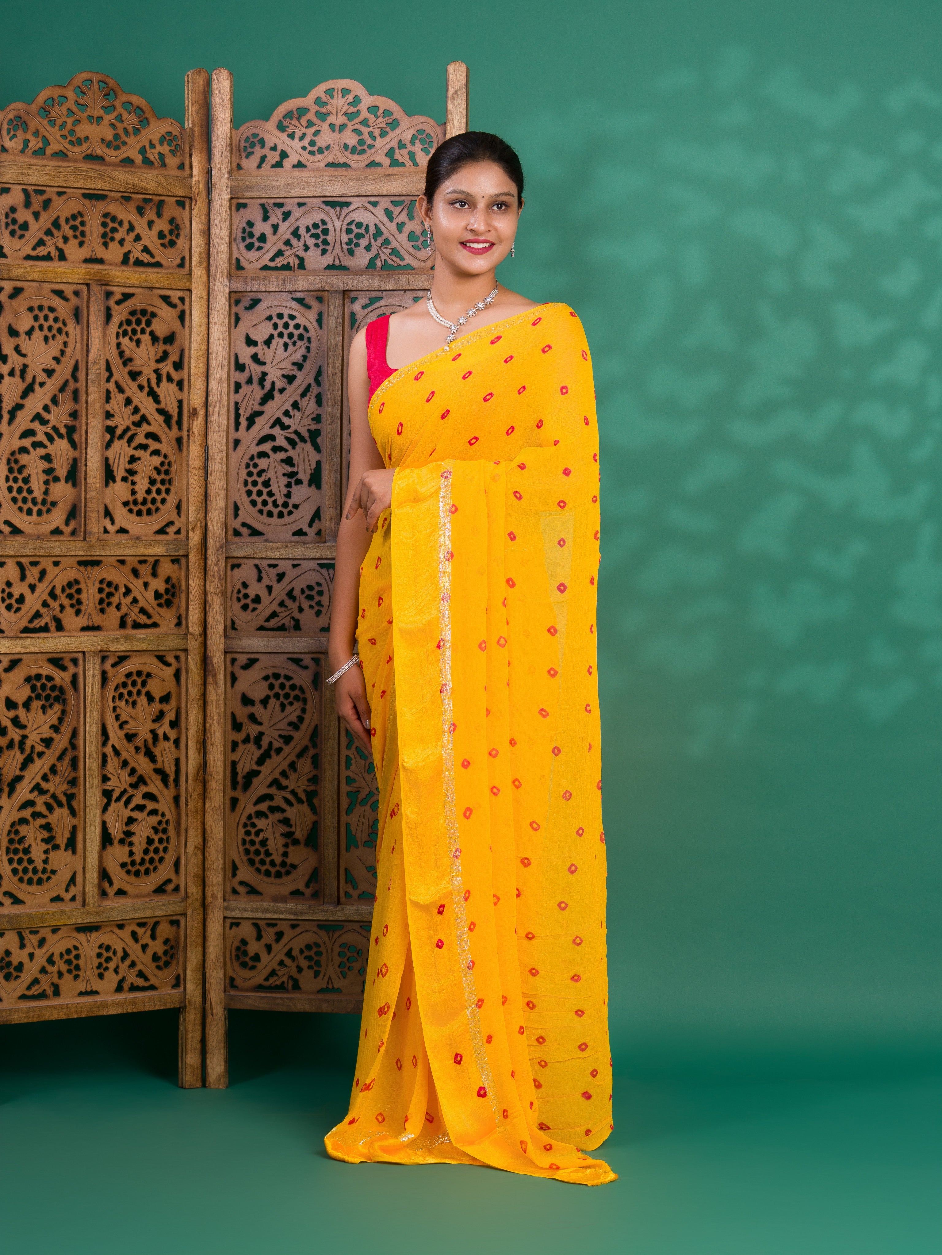 Tanmira New Casual Wear Georgette Bandhani Saree CHAND