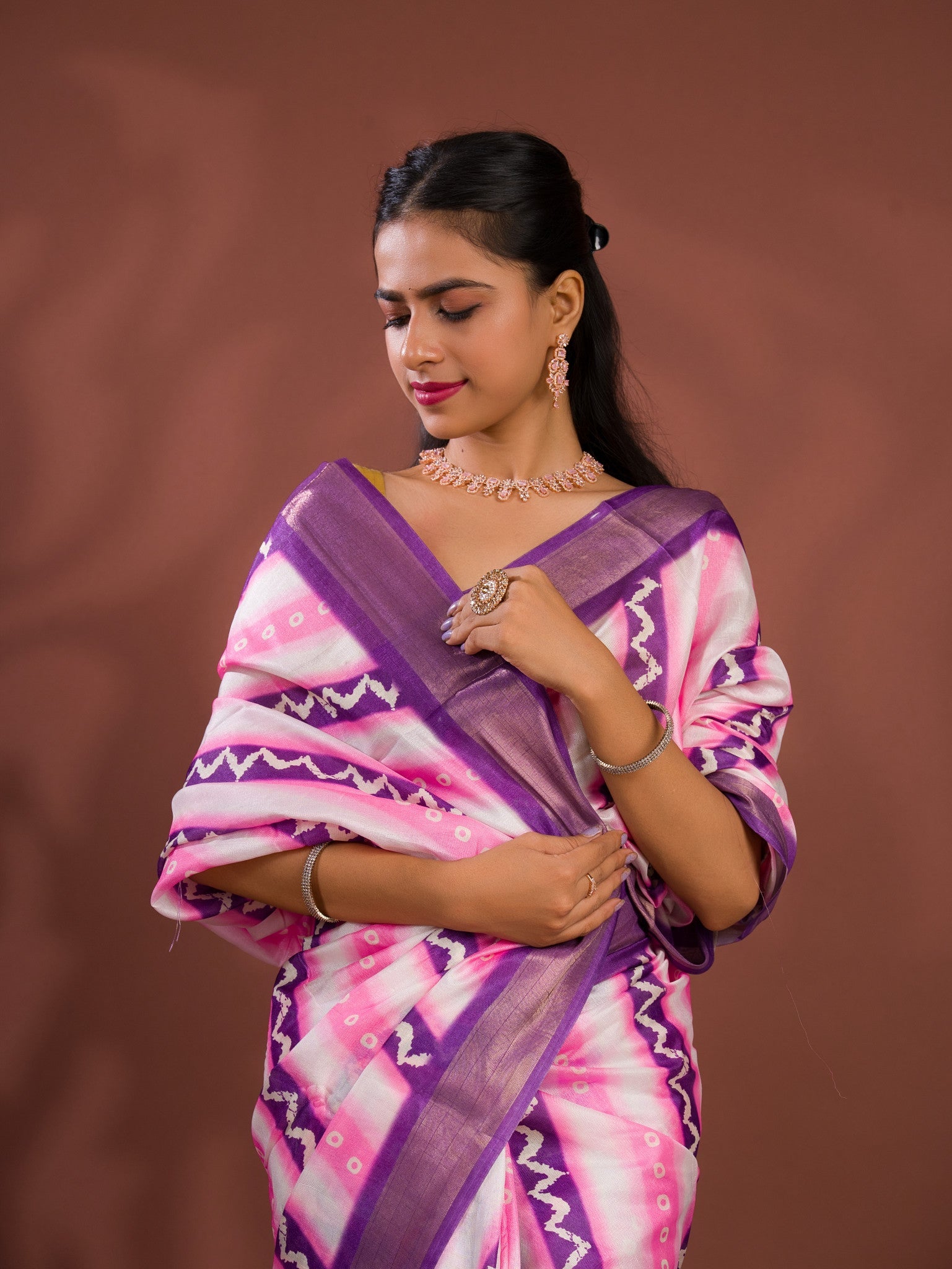 Tanmira New Cotton silk Printed Style With Zari Border Saree GAN
