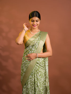 By Printed Style With Zari border