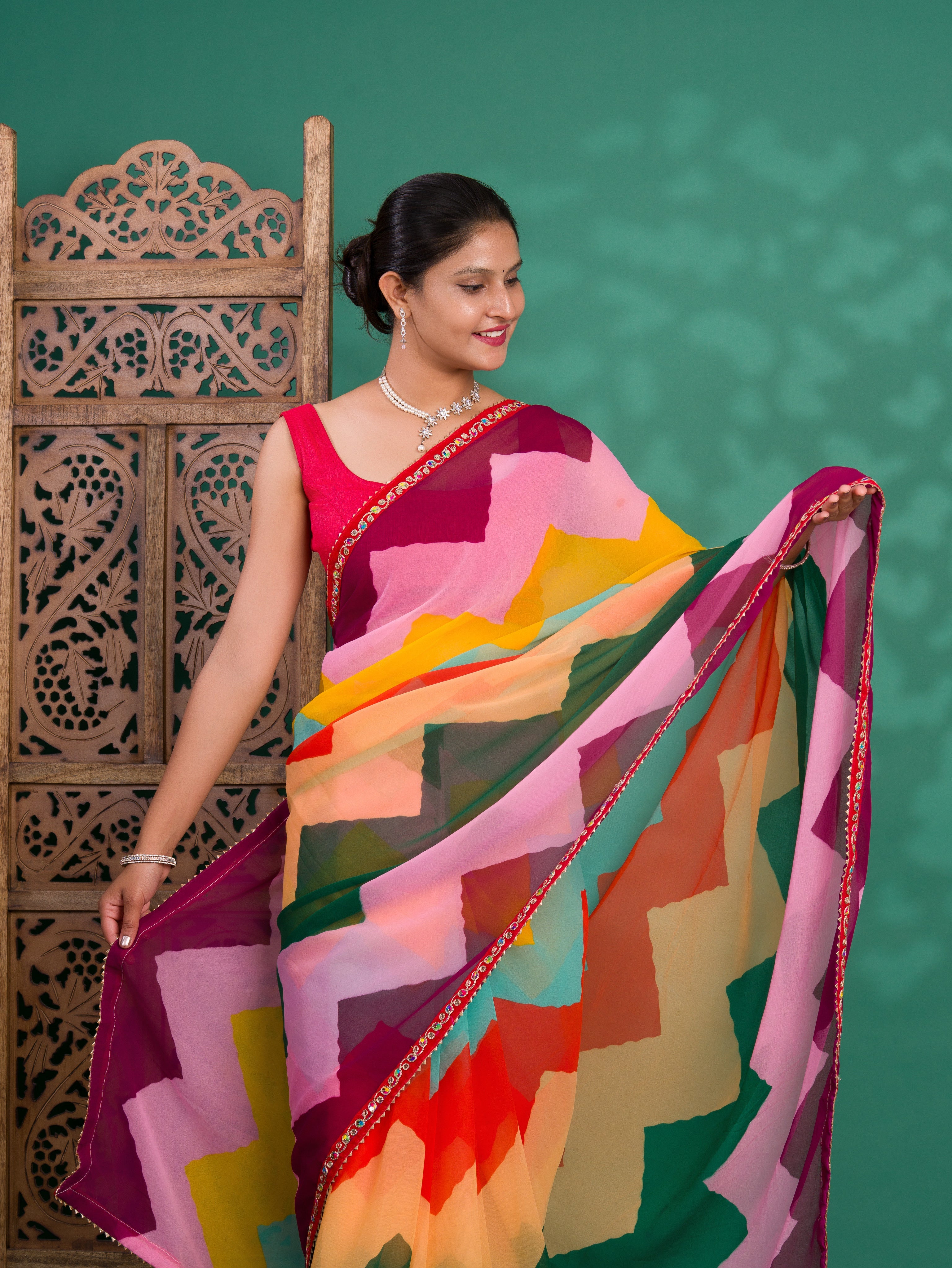 Tanmira Special Zik Zag Style Chiffon Saree STL