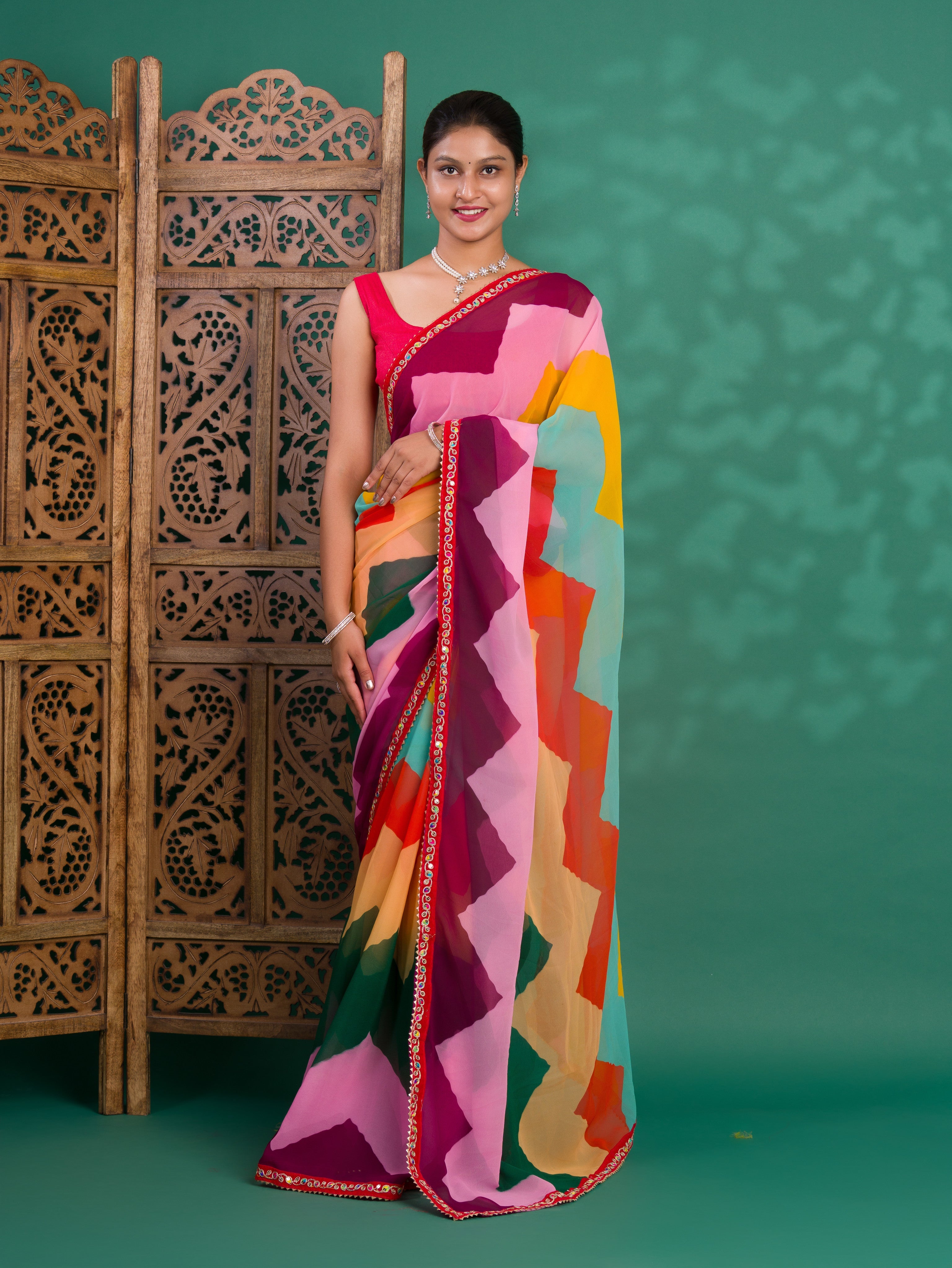 Tanmira Special Zik Zag Style Chiffon Saree STL