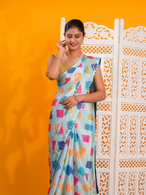 Bollywood style Bandhani Gotapatti Work Saree under 2000