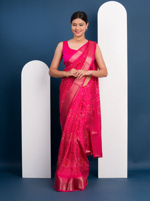 Cotton silk Ajrakh style Saree under 1000