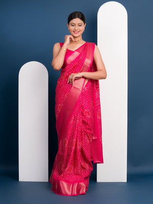 Cotton silk Ajrakh style Saree under 1000