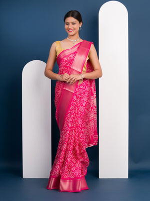 Cotton silk Ajrakh style Saree under 1000