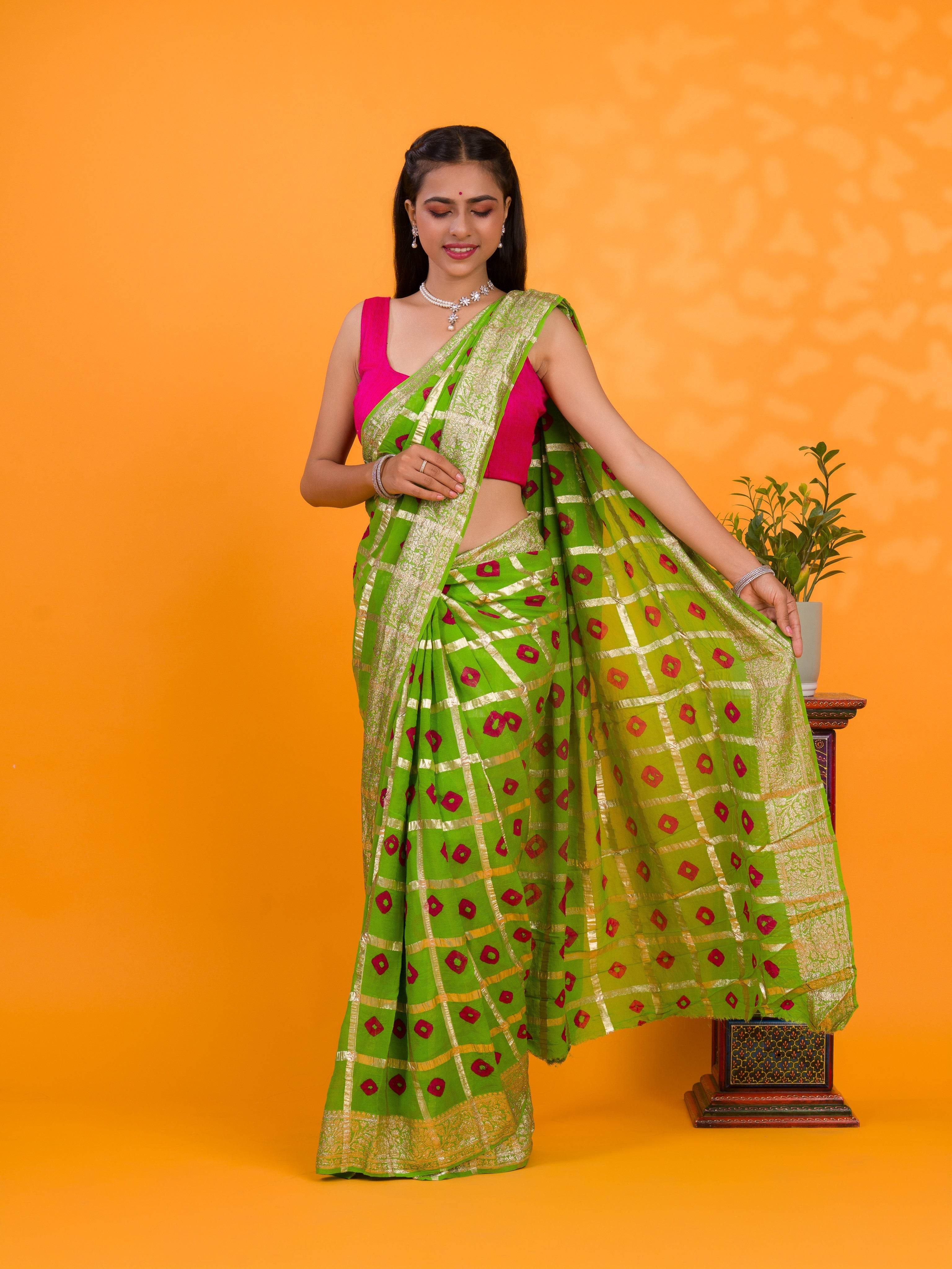 Tanmira New Lightweight Casual Georgette Saree in Bandhani Style CHAND