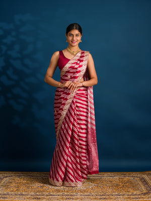 By Leheriya Saree With Gotapatti Work