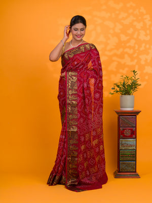 By Bandhani Saree With Wedding Wear