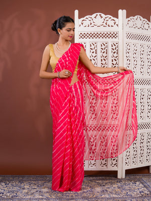 By New Chiffon Leheriya Style With Casual Wear Saree
