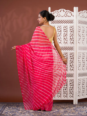 By New Chiffon Leheriya Style With Casual Wear Saree