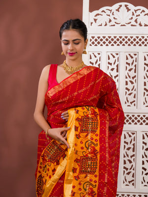 By Ghatchola Saree With Bikaneri bandhej Work
