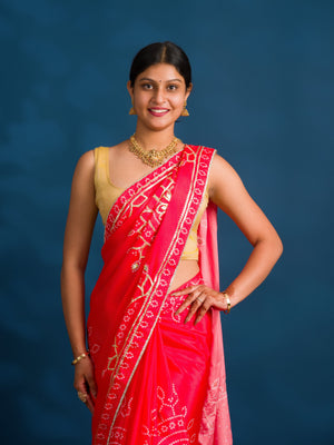 By Gaji Bandhani Saree With Wedding Wear