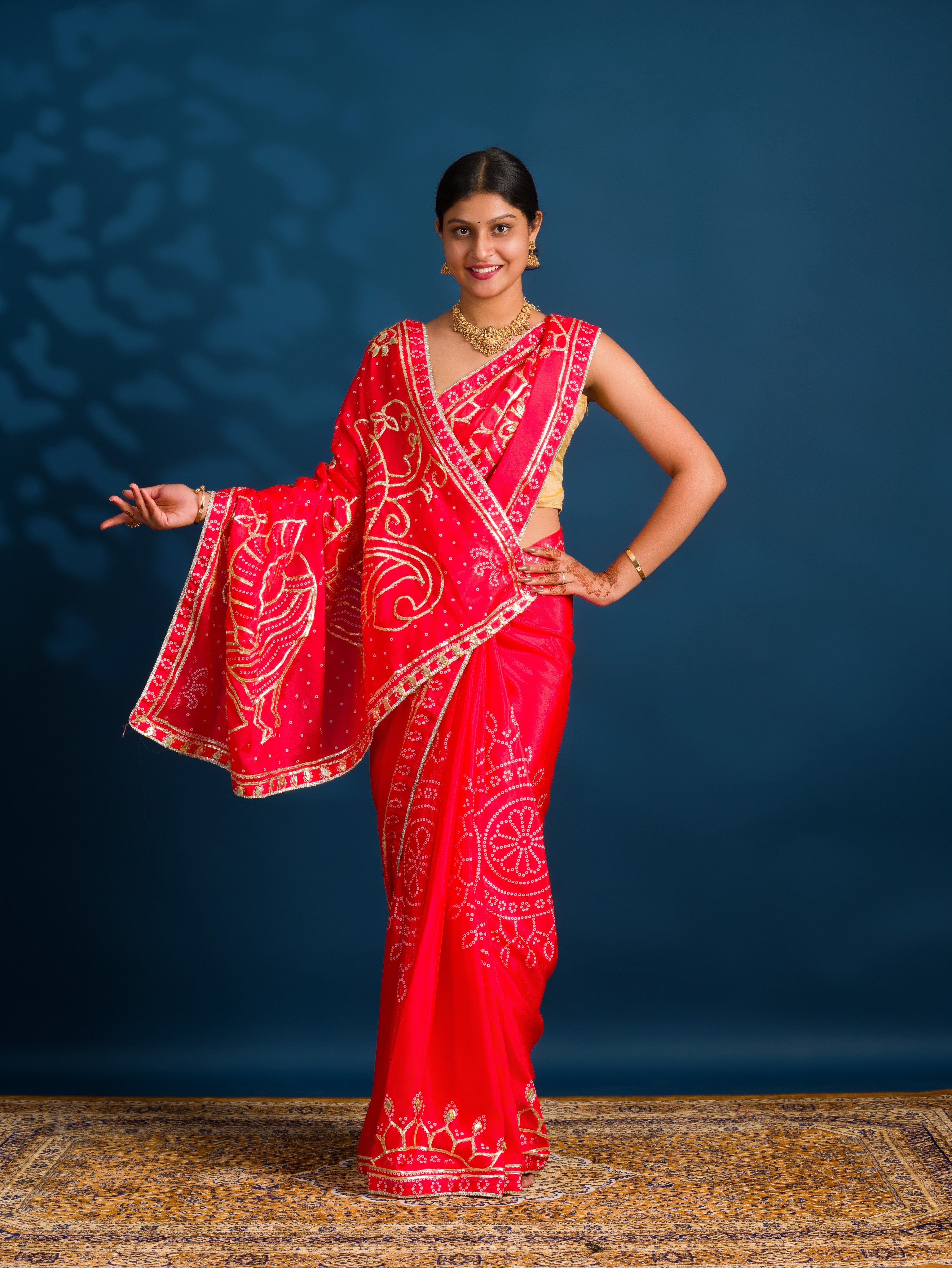 By Gaji Bandhani Saree With Wedding Wear