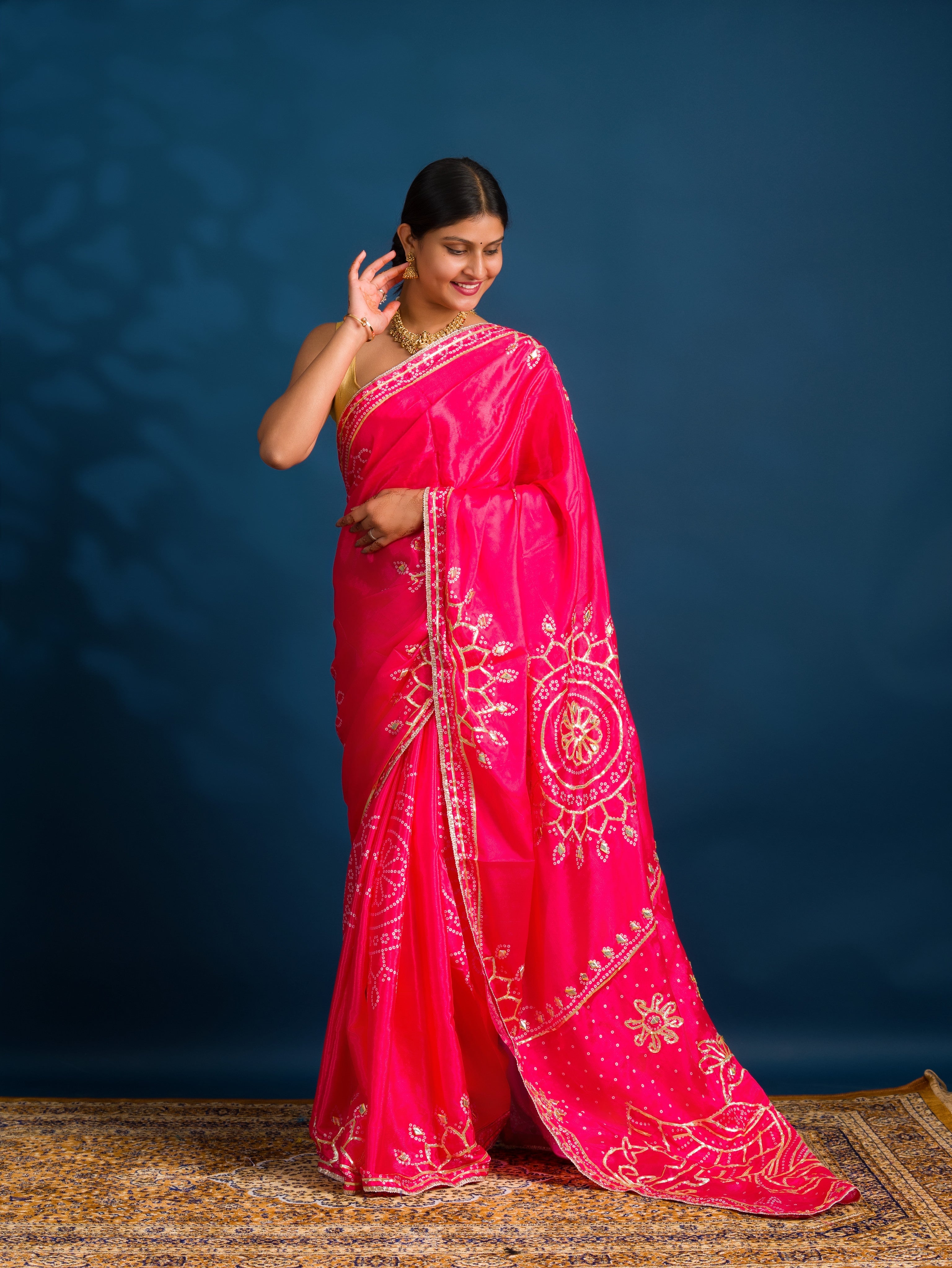 By Gaji Bandhani Saree With Wedding Wear