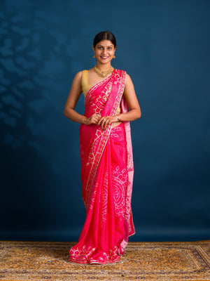 By Gaji Bandhani Saree With Wedding Wear